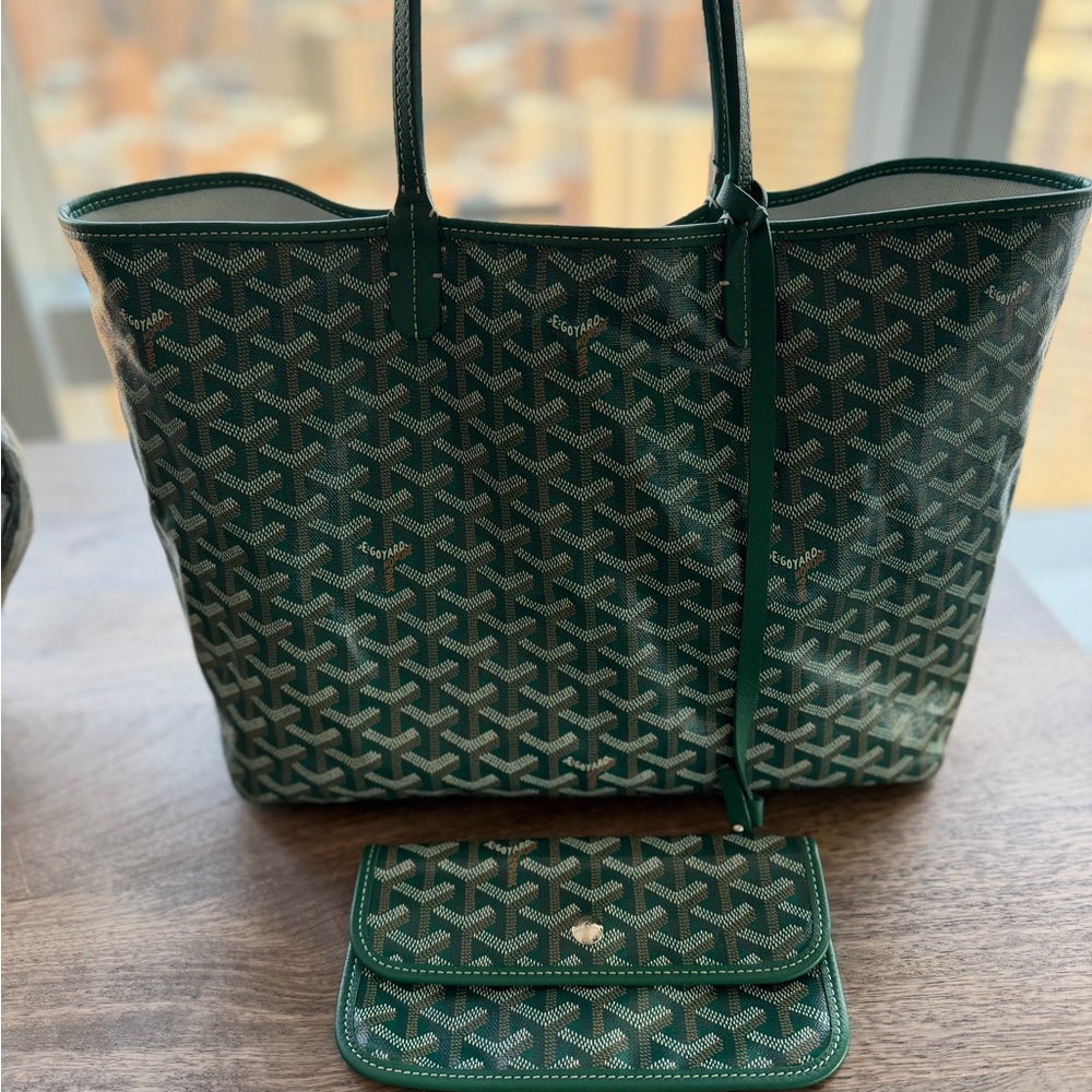Goyard Saint Louis PM Emerald Green Tote with Pouch